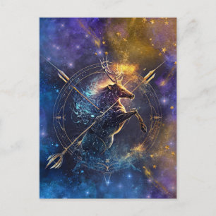 Cartão Postal Design em Aquarela do Signo de Sagitário