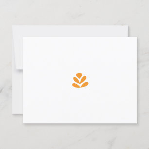 Cartão Postal Design em forma de flor estilizada de laranja num