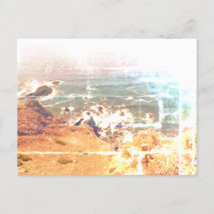 Cartão Postal design estilo vista para o oceano em postal