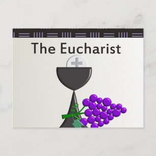 Cartão Postal Design Eucharist Chalice and Graphics