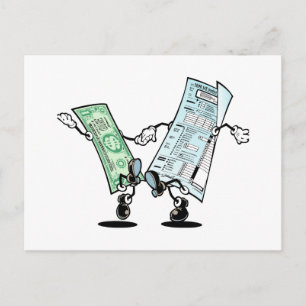 Cartão Postal Design Feliz Reembolso de Imposto
