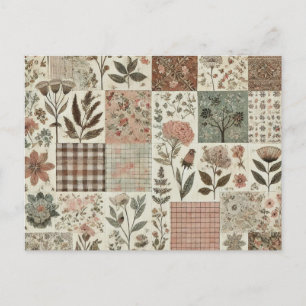Cartão Postal Design Floral com proteção de plástico cor-de-rosa