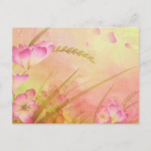 Cartão Postal design floral rosa