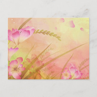 Cartão Postal design floral rosa