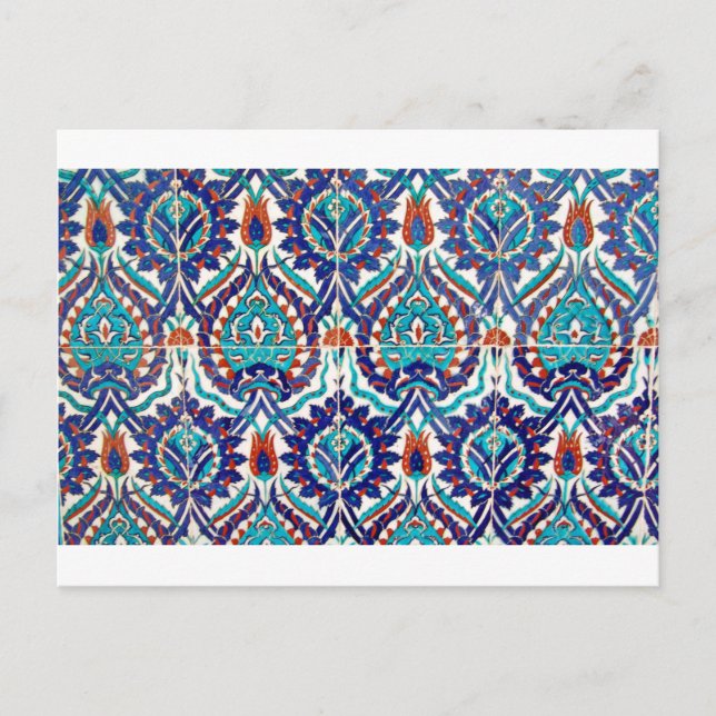 Cartão Postal Design Floral turco Iznik Ottoman (Frente)