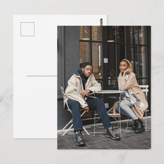 Cartão Postal Design Foto do seu próprio Solteiro (Frente/Verso)