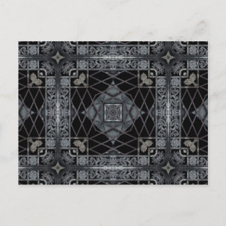 Cartão Postal Design geométrica gótica em preto e cinza