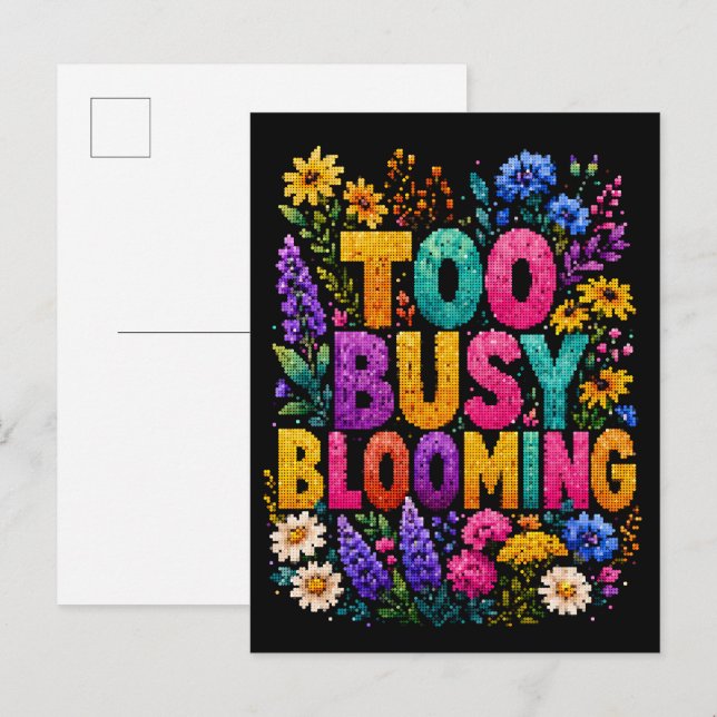 Cartão Postal Design Geométrico Muito Ocupado Florescendo (Frente/Verso)