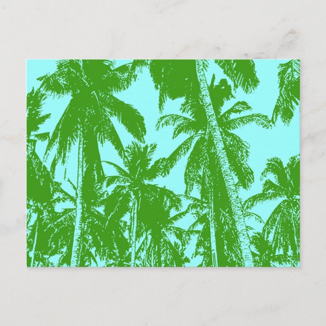 Cartão Postal Design Gráfico de Palmeiras (Frente)