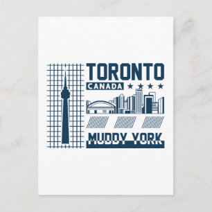 Cartão Postal Design Gráfico do Horizonte Urbano de Toronto Cana