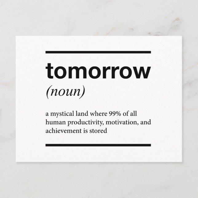 Cartão Postal Design Inspirador Amanhã (Frente)