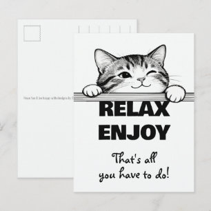 Cartão Postal Design Minimalista de Gatinho Fofo - GATO 2