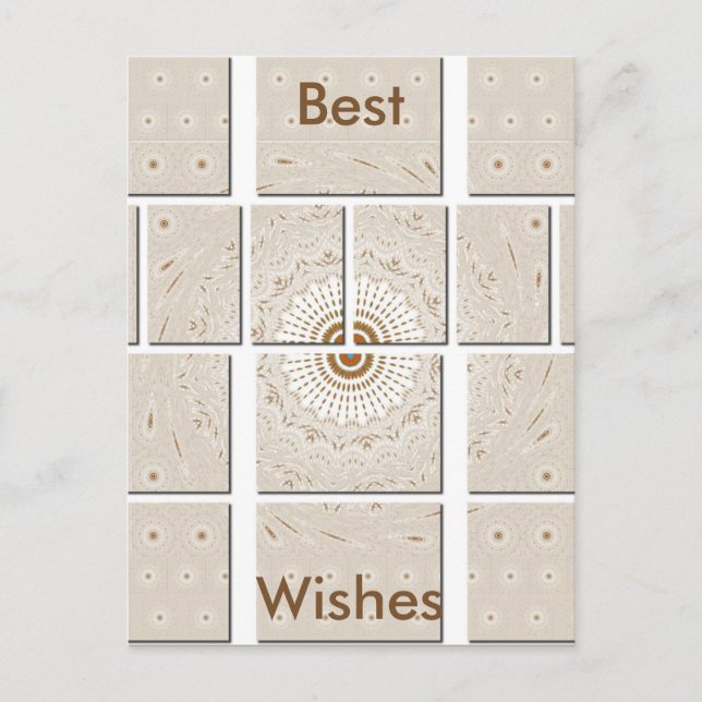 Cartão Postal Design minúsculo neutro de bege geométrico (Frente)