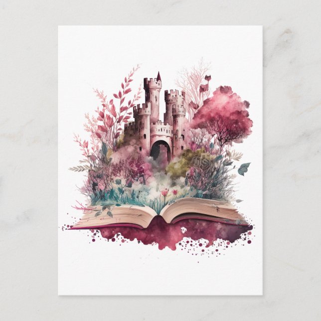 Cartão Postal Design para Amante de Livros de Fantasia (Frente)