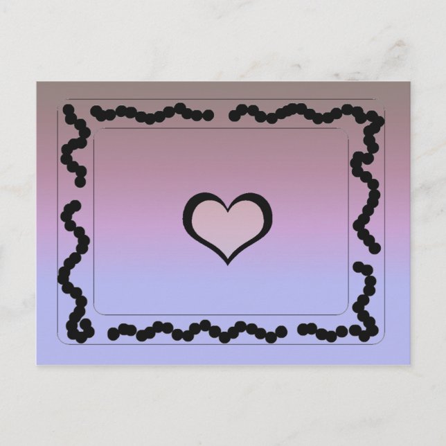Cartão Postal Design Preto e Roxo Elegante (Frente)