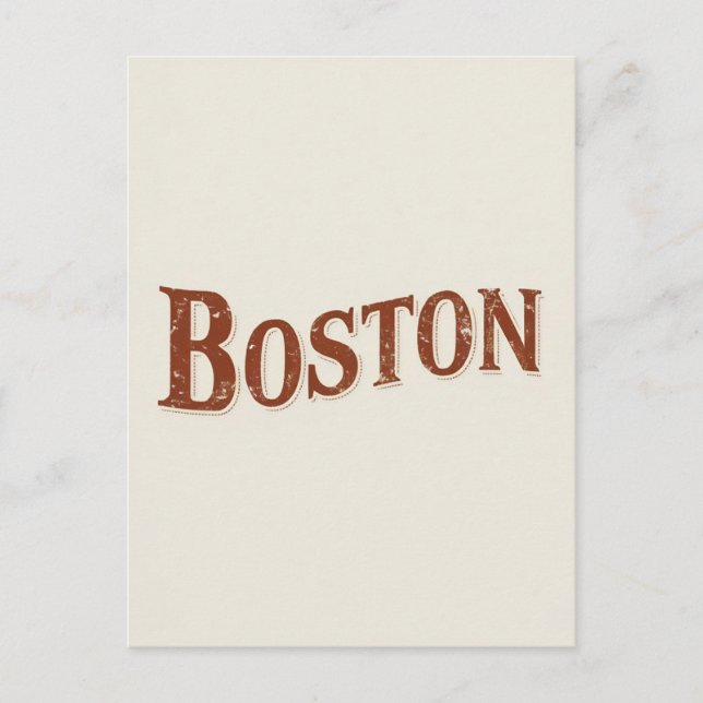 Cartão Postal Design Rustic Boston (Frente)