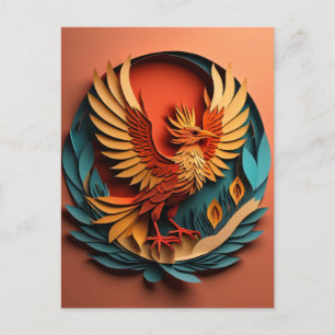 Cartão Postal Design-T-shirt em papel Phoenix