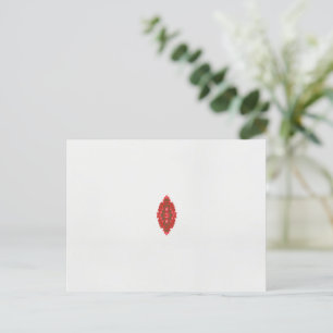 Cartão Postal design vermelho e castanho sobre fundo branco