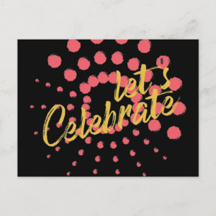 Cartão Postal Design vibrante, alegre e divertido de "Celebraç
