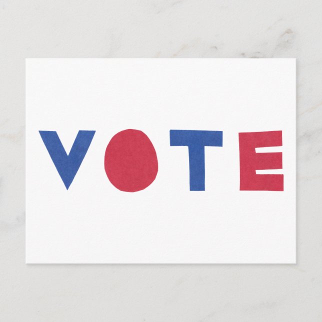 Cartão postal Design VOTO em bloco (Frente)