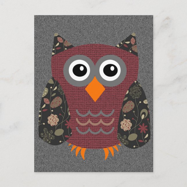 Cartão Postal Designer Owl Desarae (Frente)