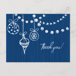 Cartão Postal Designs Brancas De Casamento De Natal A Azul