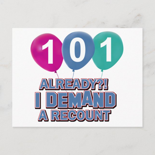 Cartão Postal designs de aniversário de 101 anos (Frente)