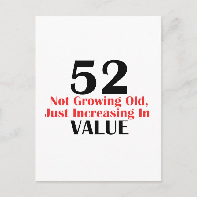 Cartão Postal designs de aniversário de 52 anos (Frente)