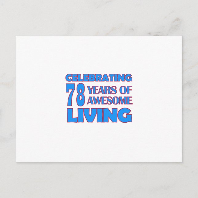 Cartão Postal designs de aniversário de 78 anos (Frente)