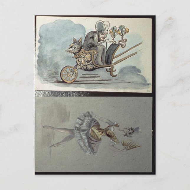 Cartão Postal Designs de fantasia para o balé (Frente)