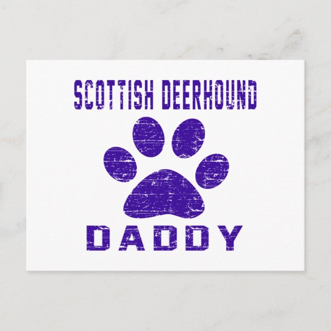 Cartão Postal Designs de presentes do Pai de Deerhound escocês (Frente)