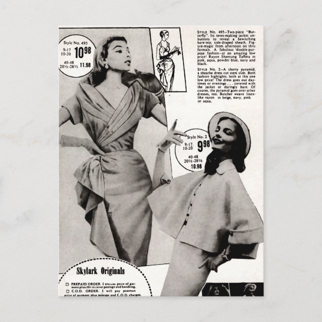 Cartão Postal Designs de vestimenta originais do Skylark (Frente)