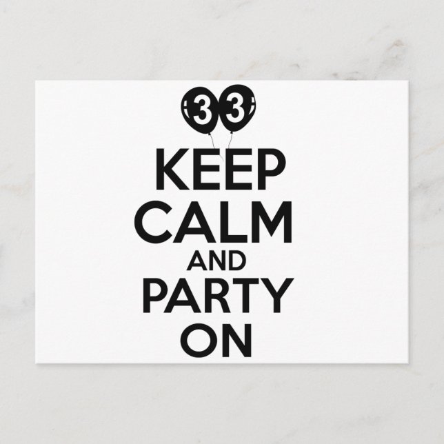 Cartão Postal Designs engraçados de 33 anos (Frente)