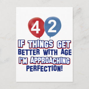 Cartão Postal Designs engraçados de aniversário de 42 anos