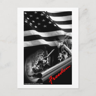 Cartão Postal Designs Patrióticos - "Moto da Liberdade dos EUA"