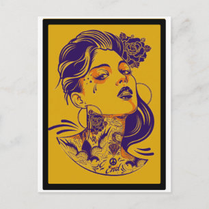CARTÃO POSTAL DESLIGADO À MULHER