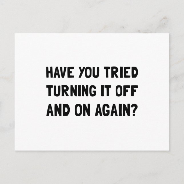Cartão Postal Desligado E Ligado Novamente (Frente)