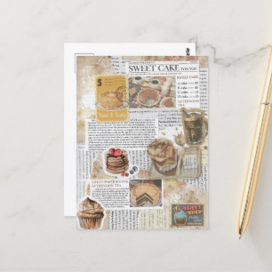 Cartão Postal Desligamento de Ephemera de Tornos e Cafés