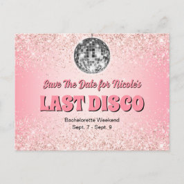 Cartão Postal Despedida de Solteira Disco Retro Rosa Salve a Dat