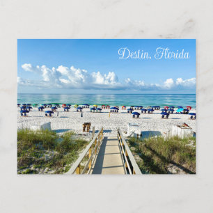 Cartão Postal Destin Florida Bonito Beach Umbrellas Fotografia