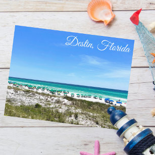 Cartão Postal Destin Florida Coast Beach Umbrellas Fotografia