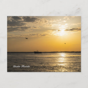 Cartão postal Destin Sunset e Helicópteros