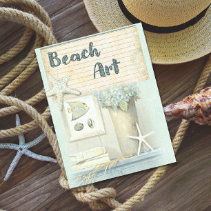 Cartão Postal Destino da Arte Retro Beach