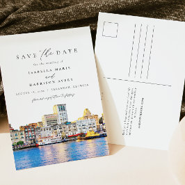 Cartão Postal Destino da paisagem urbana de Savannah Geórgia aqu