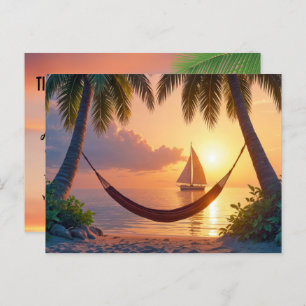 Cartão Postal Destino das Ilhas Tropicais