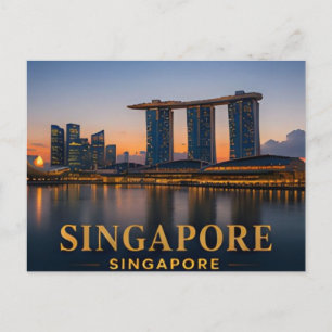 Cartão Postal Destino de Viagem de Luxo Moderno em Singapura
