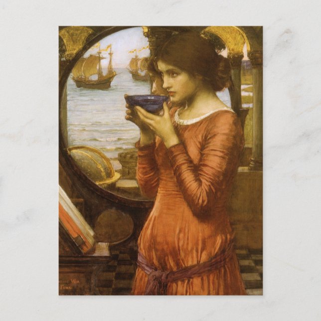 Cartão Postal Destino por John William Waterhouse (Frente)