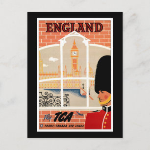 Cartão Postal Destino: Poster de viagens de Inglaterra