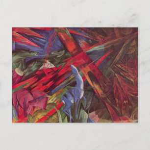 Cartão Postal Destinos Animais de Franz Marc, Arte Cubista Antig