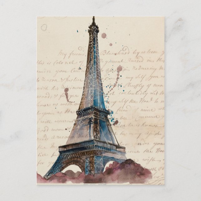 Cartão Postal Destinos | Cartas da Torre Eiffel (Frente)